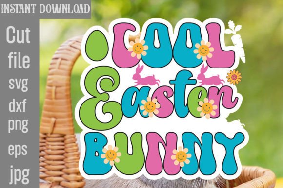 Cool Easter Bunny Retro Easter SVG Graphics
