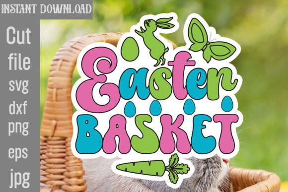 Easter Basket Retro Easter SVG Graphics