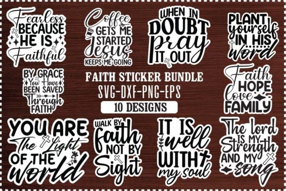 Faith Sticker Free Svg Bundle: Graphics & Crafts