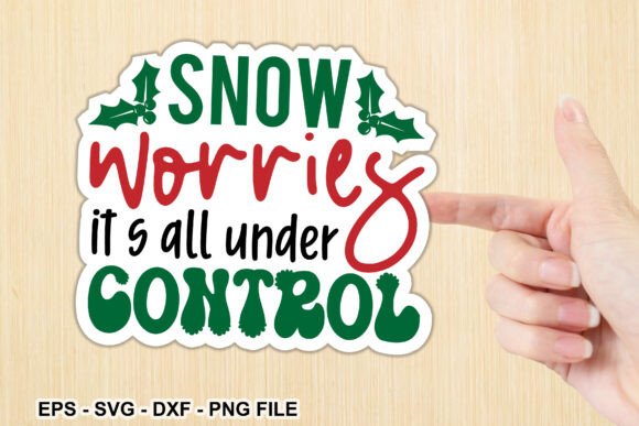 Funny Christmas Sticker Design for Crafts and Graphics