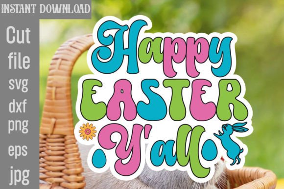 Happy Easter Y All Retro Easter SVG