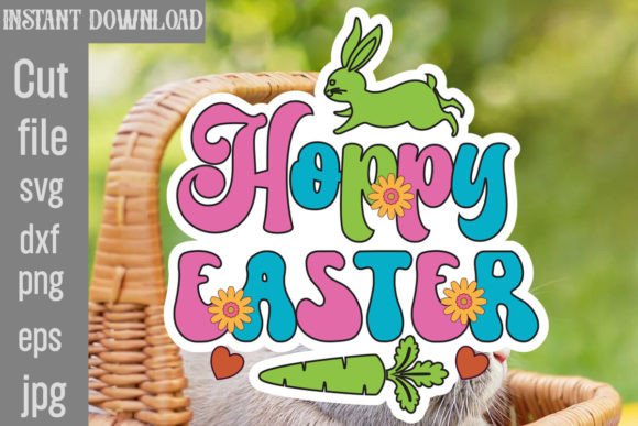 Hoppy Easter Retro Easter SVG Graphics